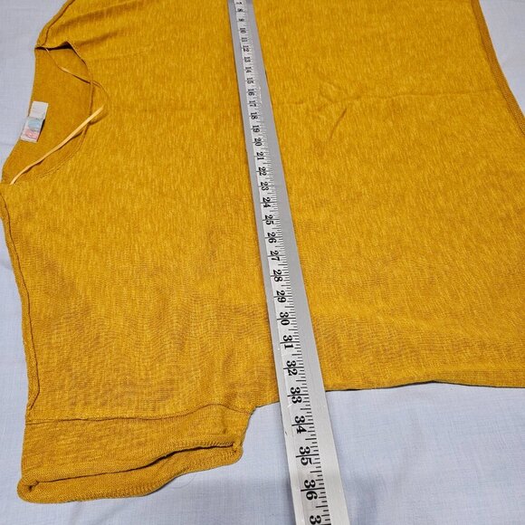 FP BEACH Winnie Oversized Sweater Tee Size L Mustard Cotton - Picture 13 of 15
